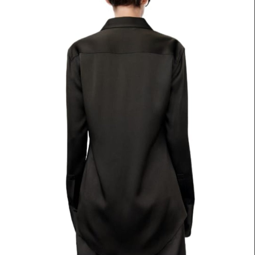 ZARA FLOWY SHIRT LIMITED EDITION BLACK | 8514/779 SIZE M - Picture 2 of 5